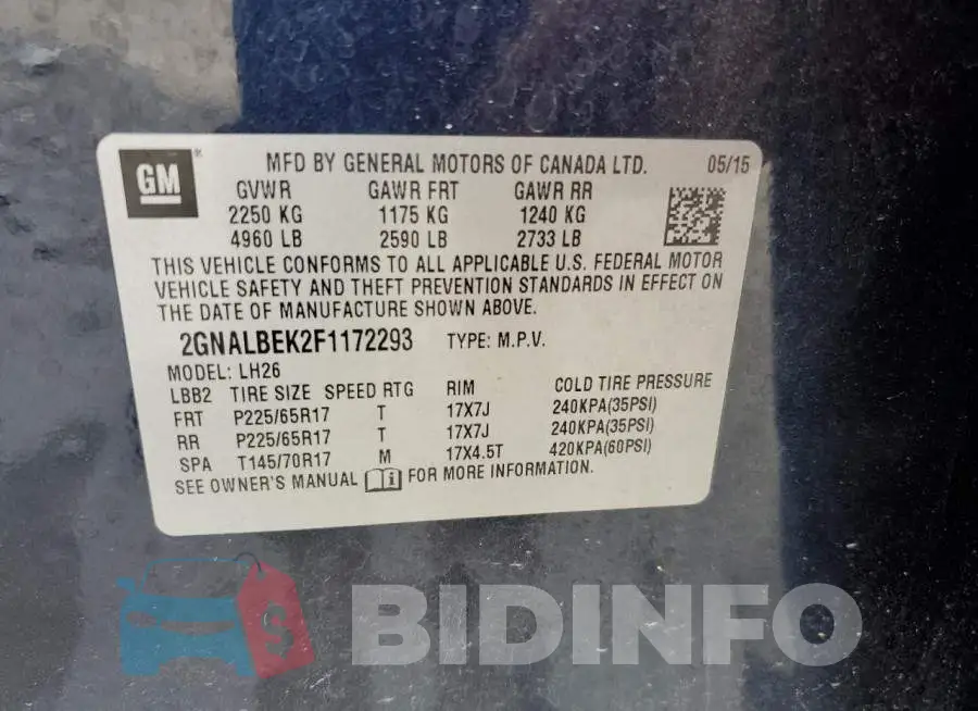 2GNALBEK2F1172293 Photo# 12