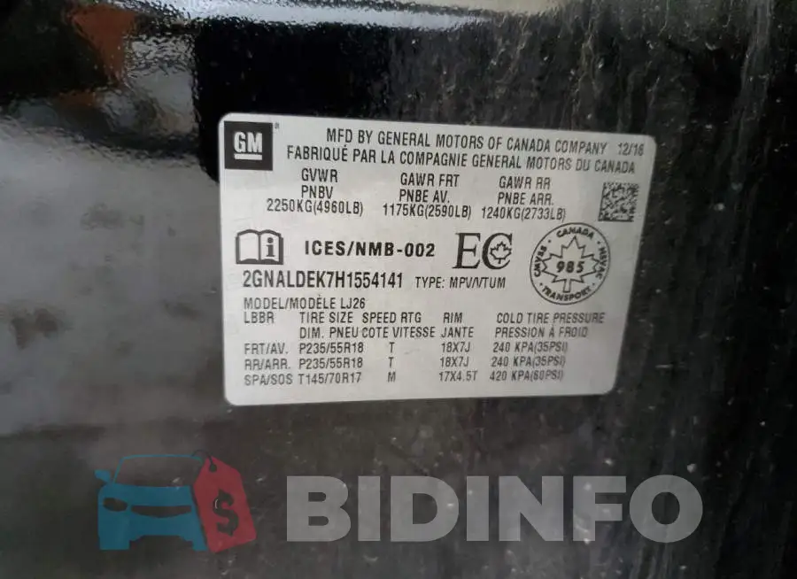 2GNALDEK7H1554141 Photo# 13