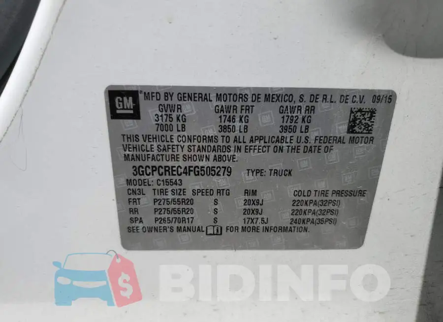 3GCPCREC4FG505279 Photo# 12