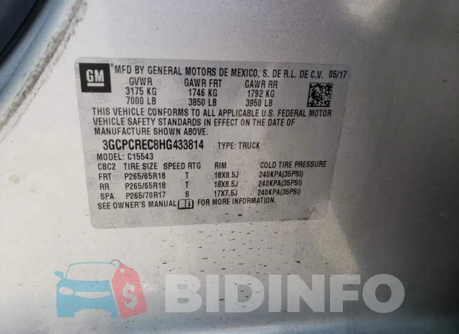 3GCPCREC8HG433814 Photo# 12