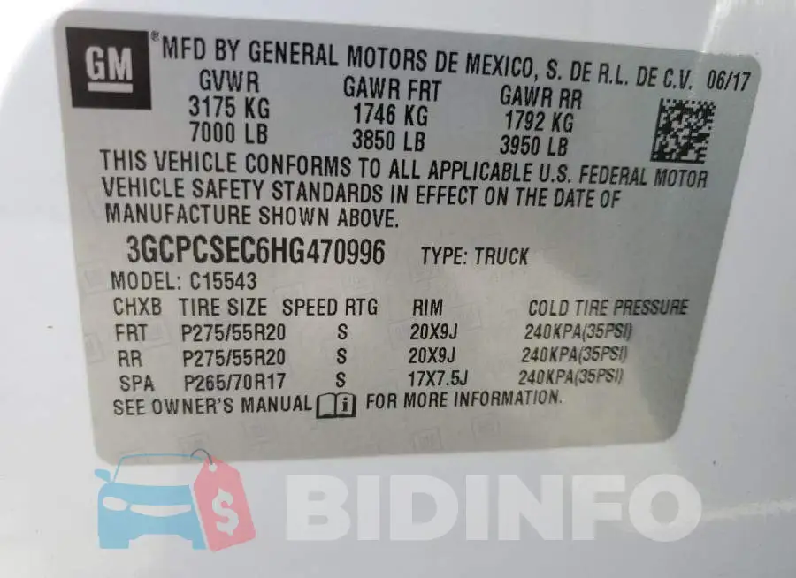 3GCPCSEC6HG470996 Photo# 12