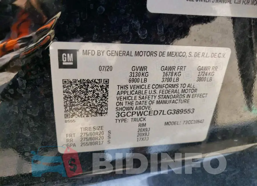 3GCPWCED7LG389553 Photo# 12