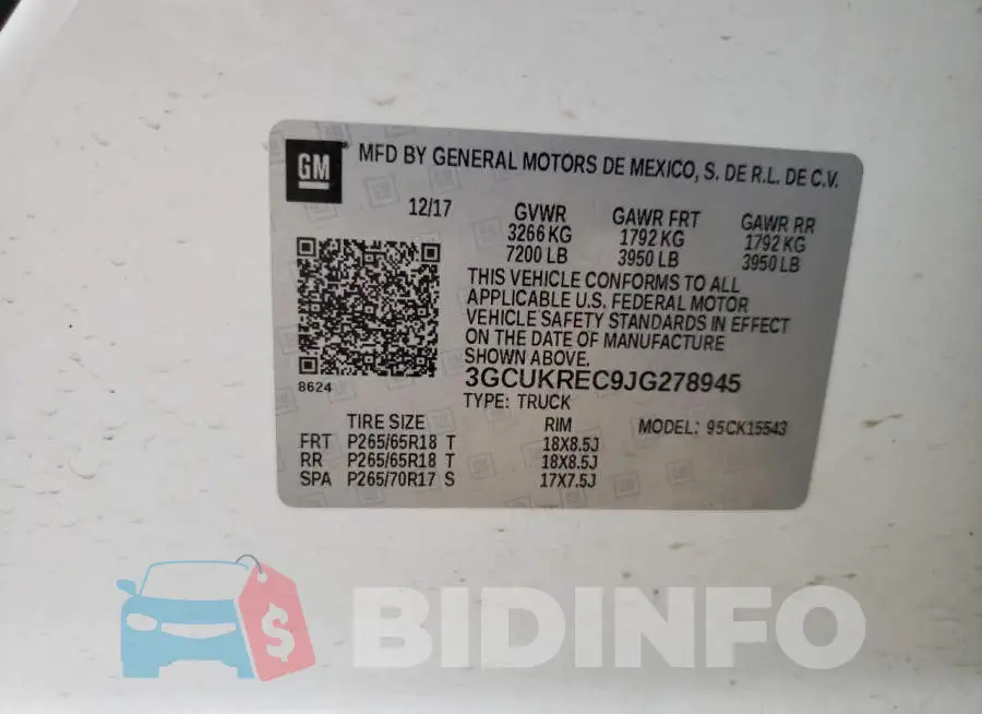 3GCUKREC9JG278945 Photo# 12