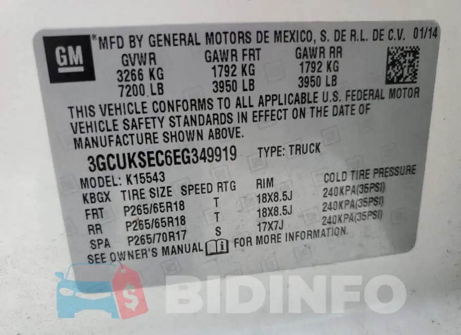3GCUKSEC6EG349919 Photo# 13