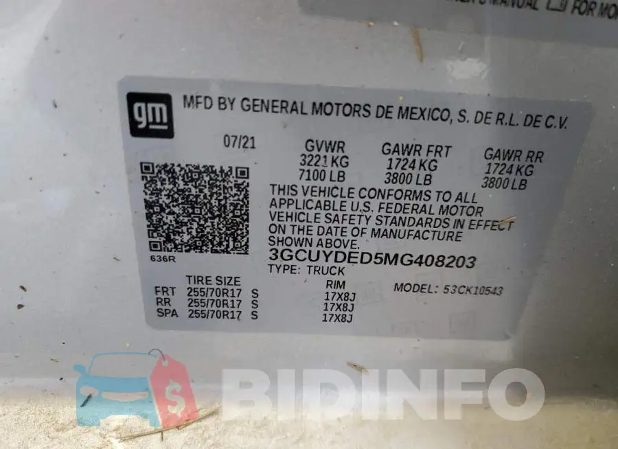 3GCUYDED5MG408203 Photo# 12