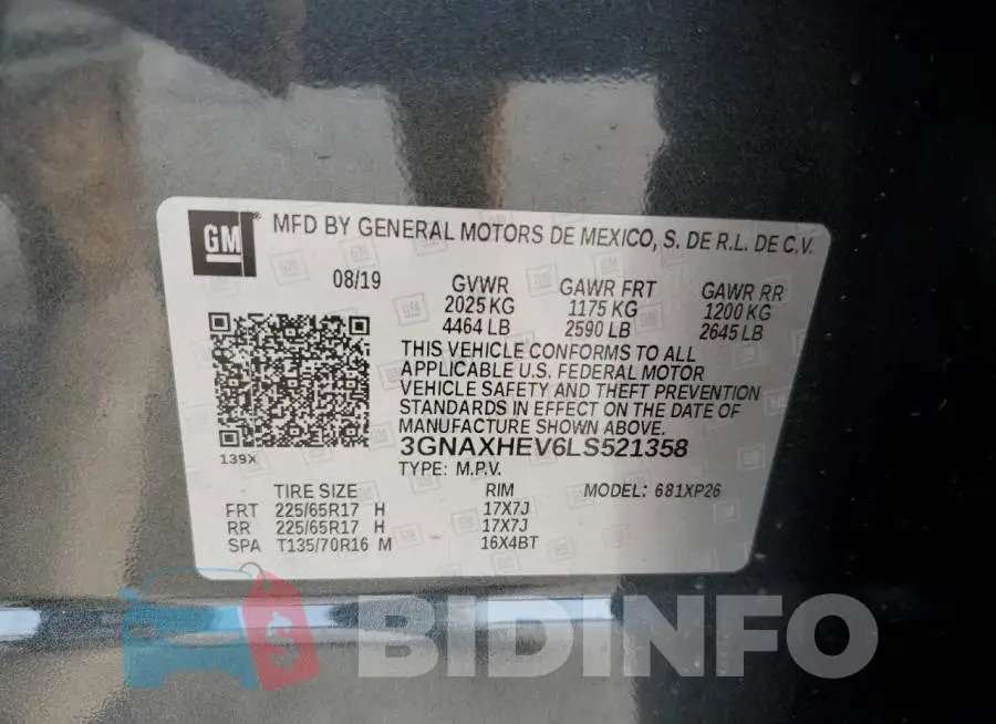 3GNAXHEV6LS521358 Photo# 13