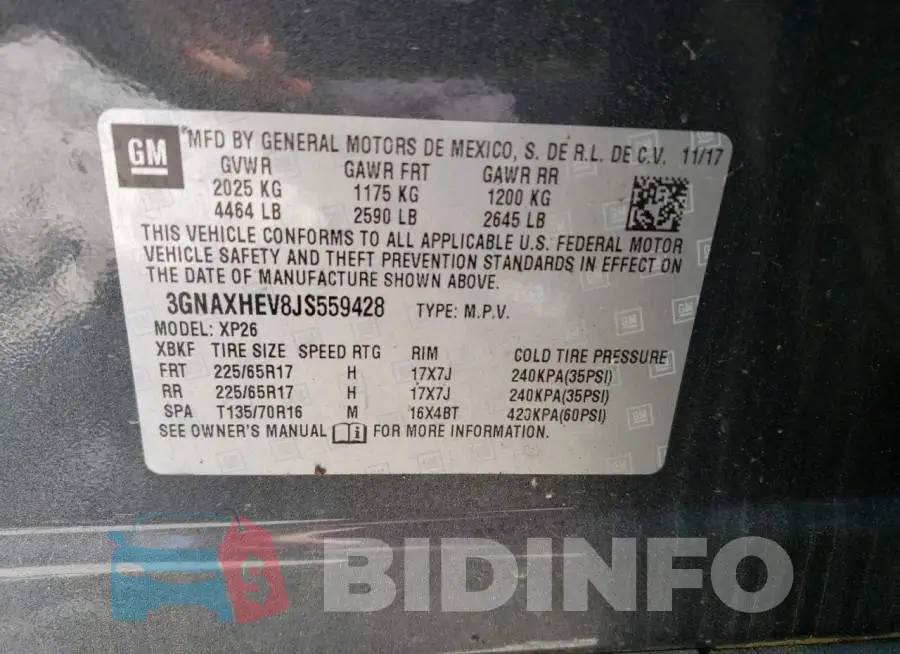 3GNAXHEV8JS559428 Photo# 13