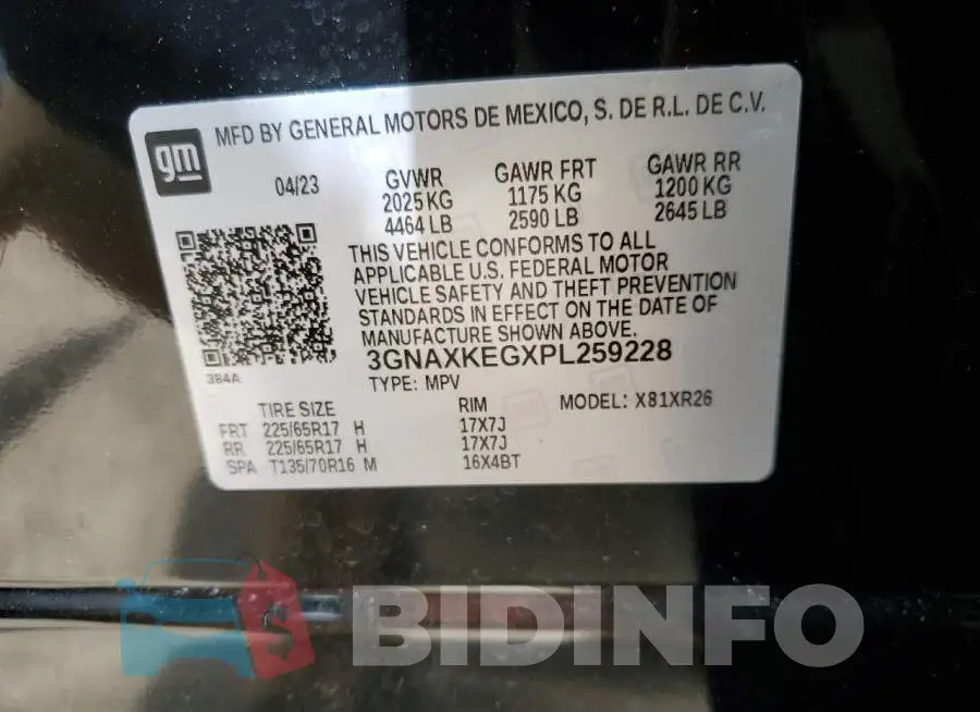 3GNAXKEGXPL259228 Photo# 13