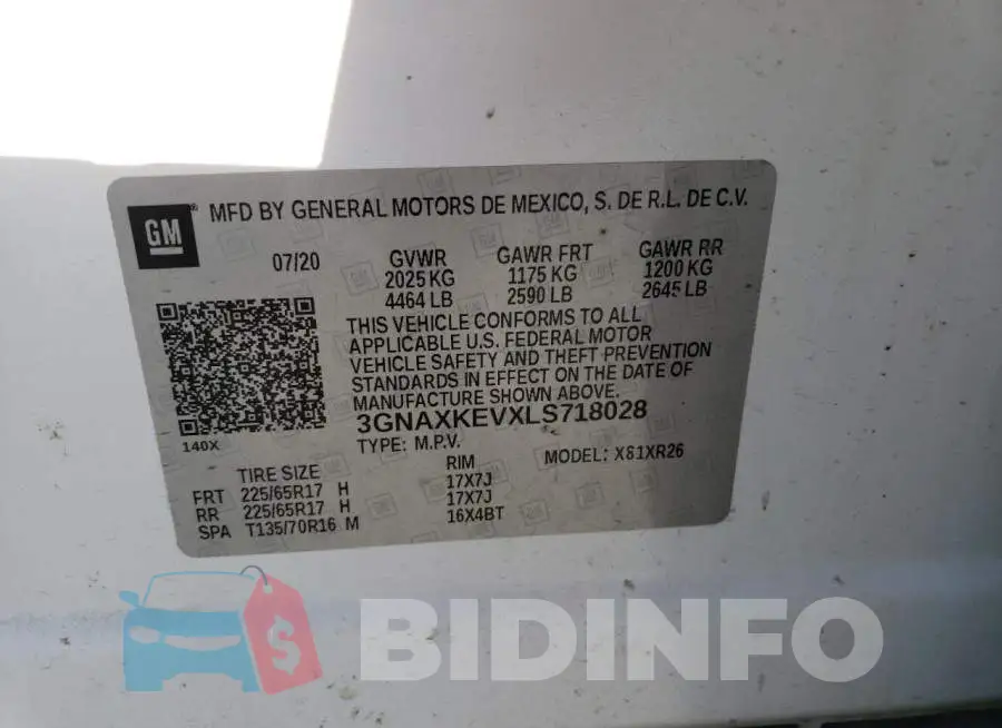3GNAXKEVXLS718028 Photo# 13
