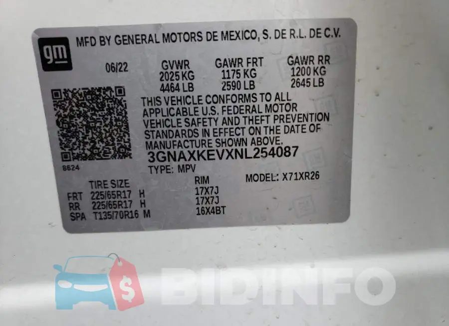 3GNAXKEVXNL254087 Photo# 13