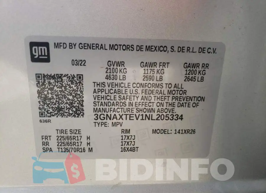 3GNAXTEV1NL205334 Photo# 12