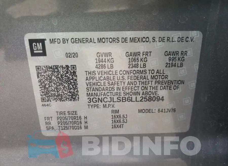3GNCJLSB6LL258094 Photo# 13