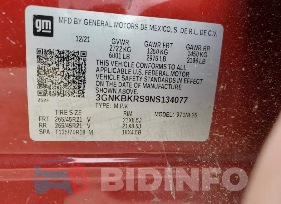 3GNKBKRS9NS134077 Photo# 13