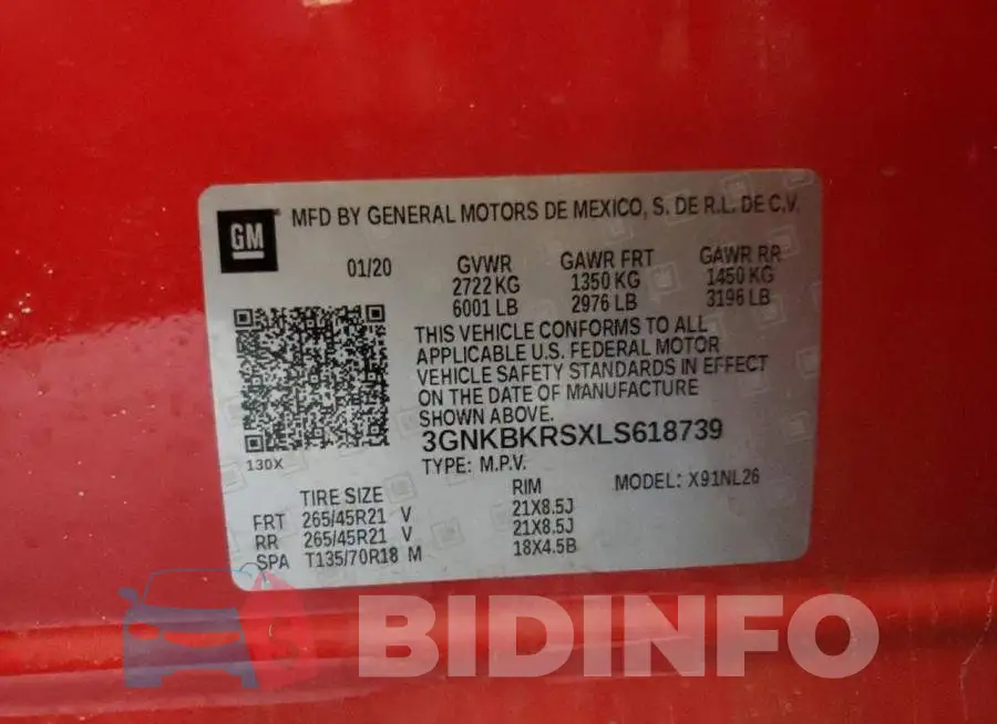 3GNKBKRSXLS618739 Photo# 12
