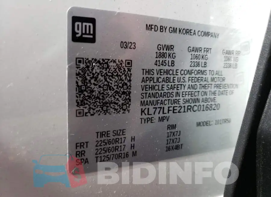 KL77LFE21RC016820 Photo# 13