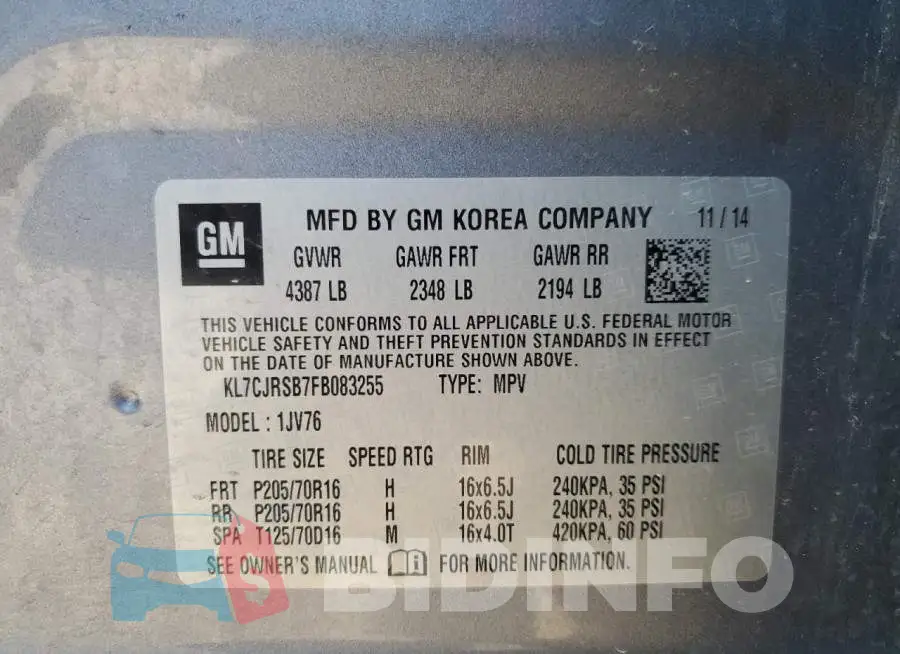 KL7CJRSB7FB083255 Photo# 13