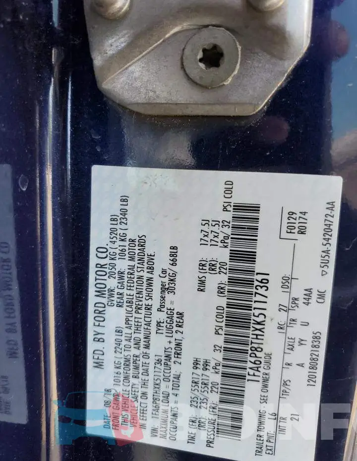 1FA6P8THXK5117361 Photo# 13