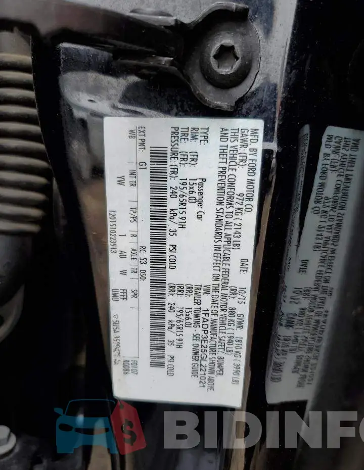 1FADP3E25GL221021 Photo# 12