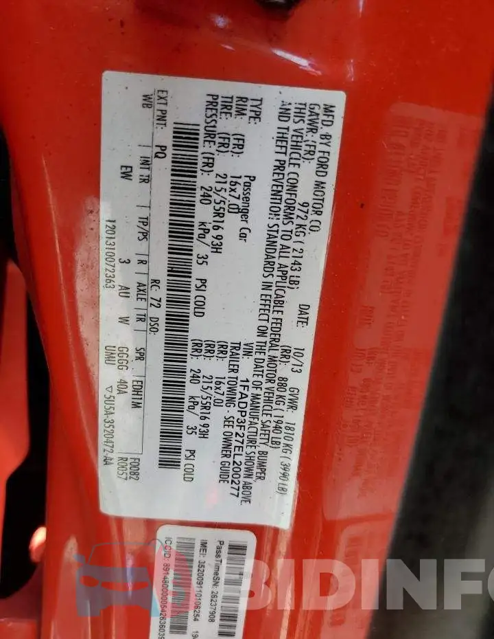 1FADP3F27EL200277 Photo# 12