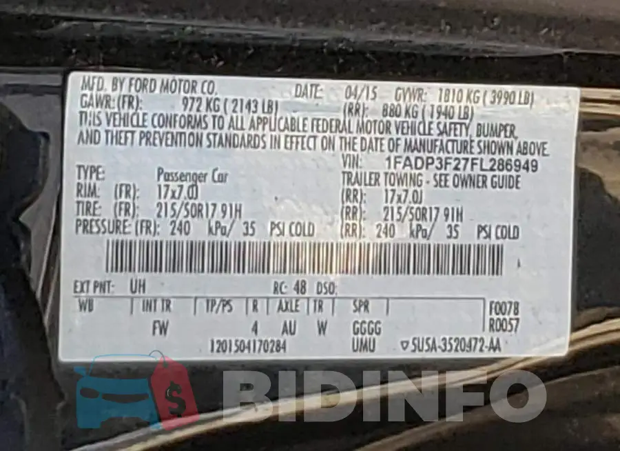 1FADP3F27FL286949 Photo# 12