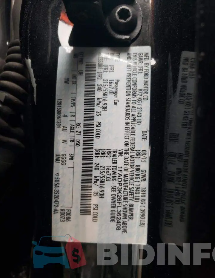 1FADP3K26FL362408 Photo# 12