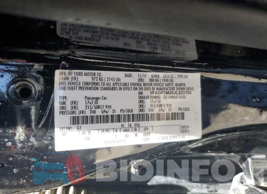 1FADP3M20JL223705 Photo# 13