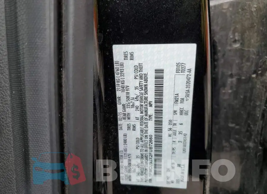 1FMCU9JX2FUB72660 Photo# 13