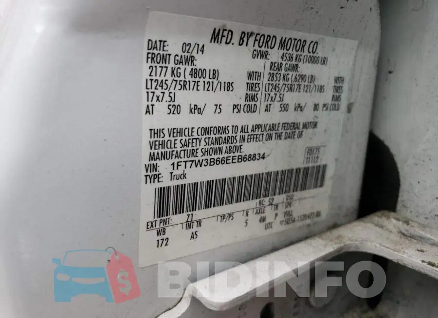 1FT7W3B66EEB68834 Photo# 12