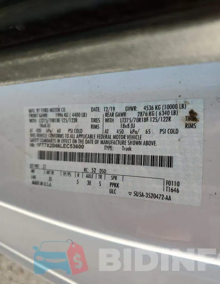 1FT7X2B66LEC53600 Photo# 12