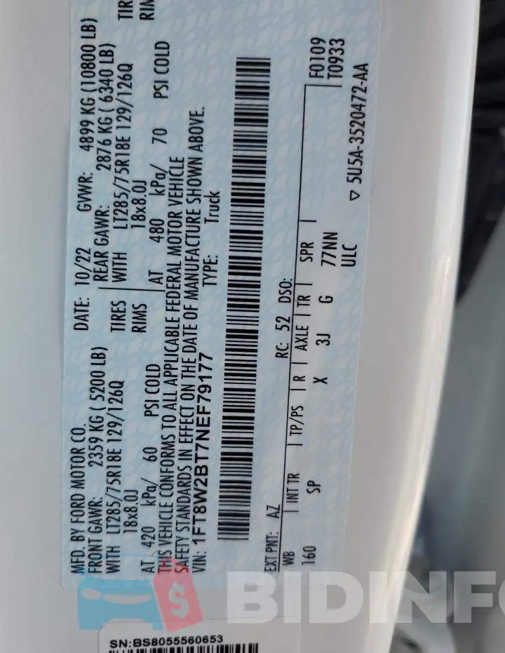 1FT8W2BT7NEF79177 Photo# 13