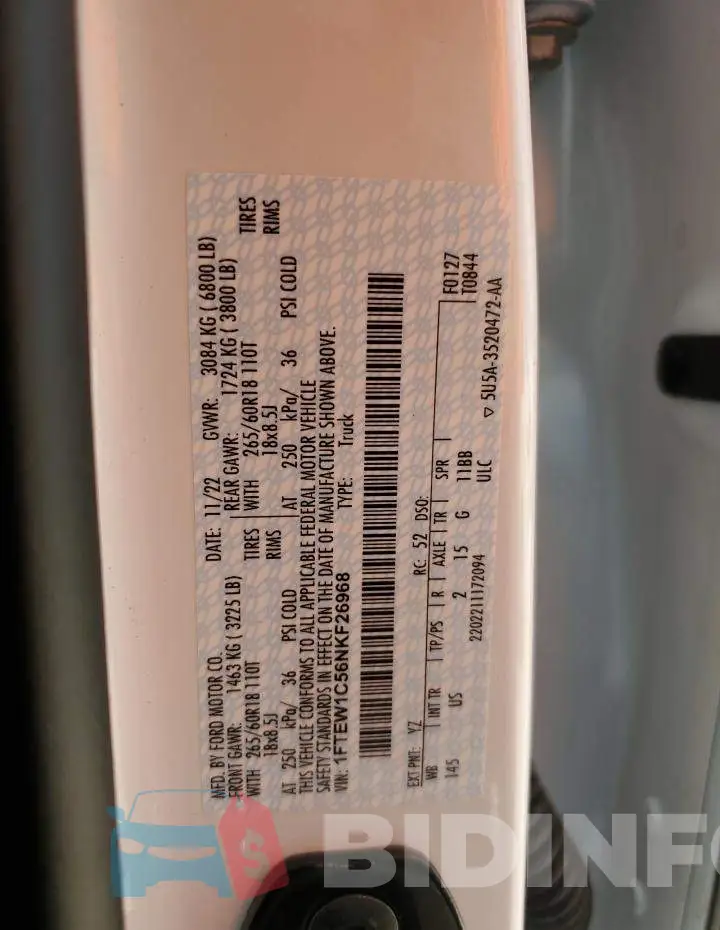 1FTEW1C56NKF26968 Photo# 12