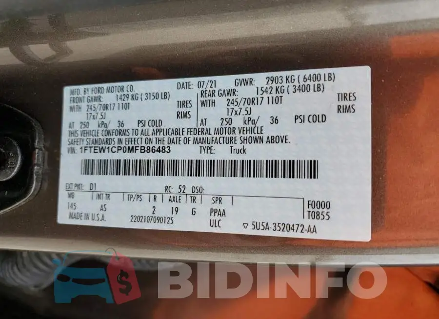 1FTEW1CP0MFB86483 Photo# 12