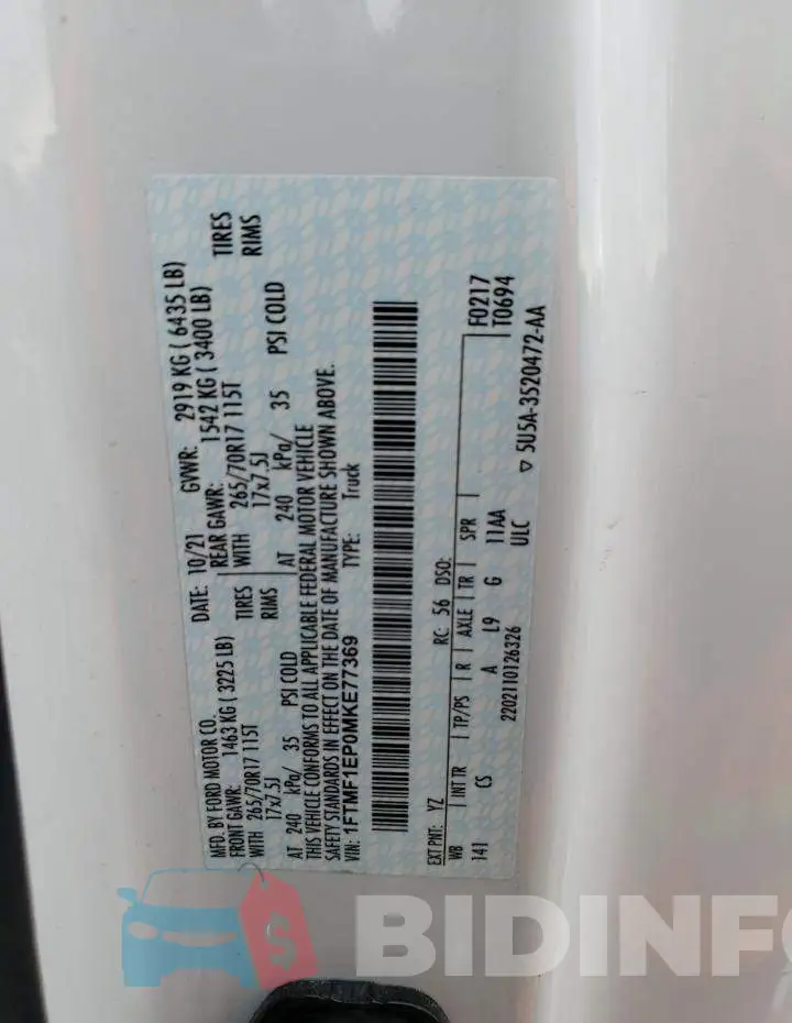 1FTMF1EP0MKE77369 Photo# 12