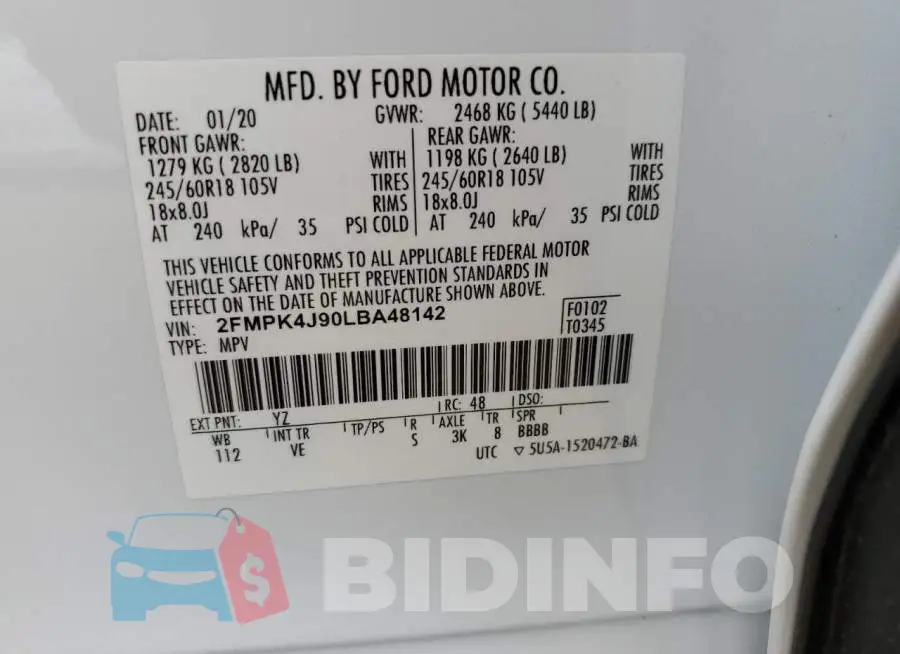 2FMPK4J90LBA48142 Photo# 13