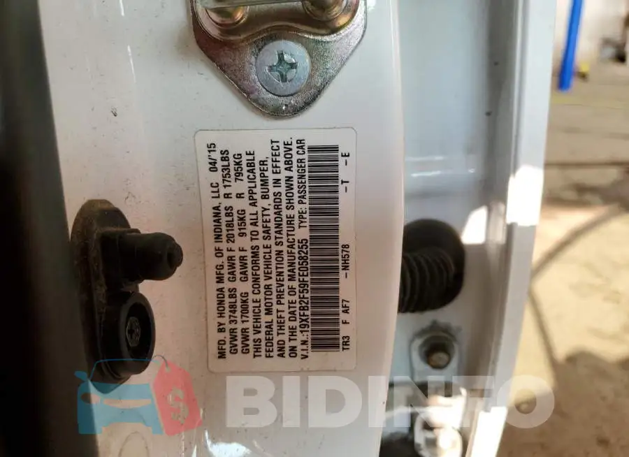 19XFB2F59FE058255 Photo# 12
