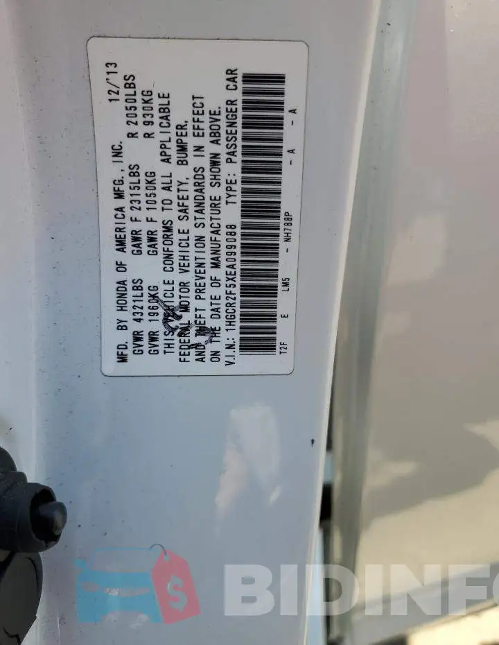 1HGCR2F5XEA099088 Photo# 13