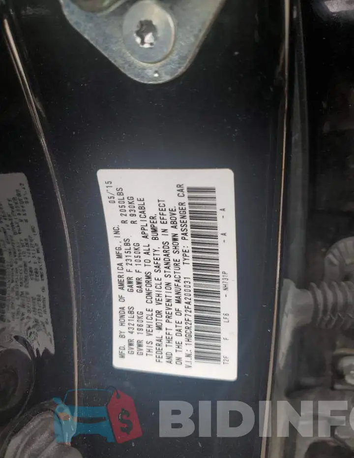 1HGCR2F72FA200031 Photo# 12