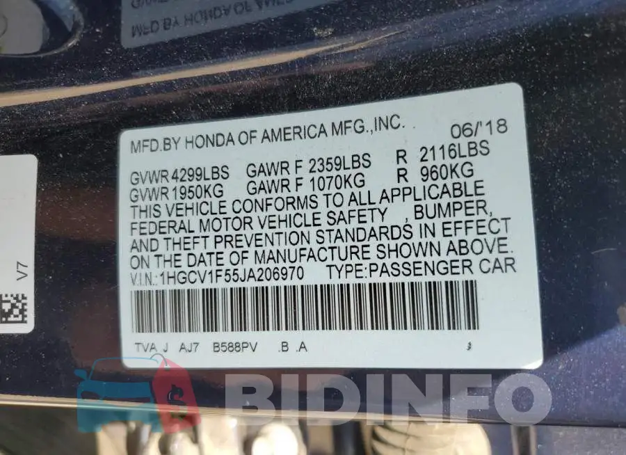 1HGCV1F55JA206970 Photo# 12