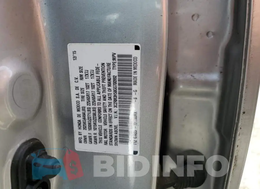 3CZRM3H58GG700992 Photo# 13