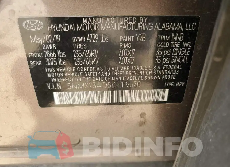 5NMS23AD8KH119570 Photo# 13