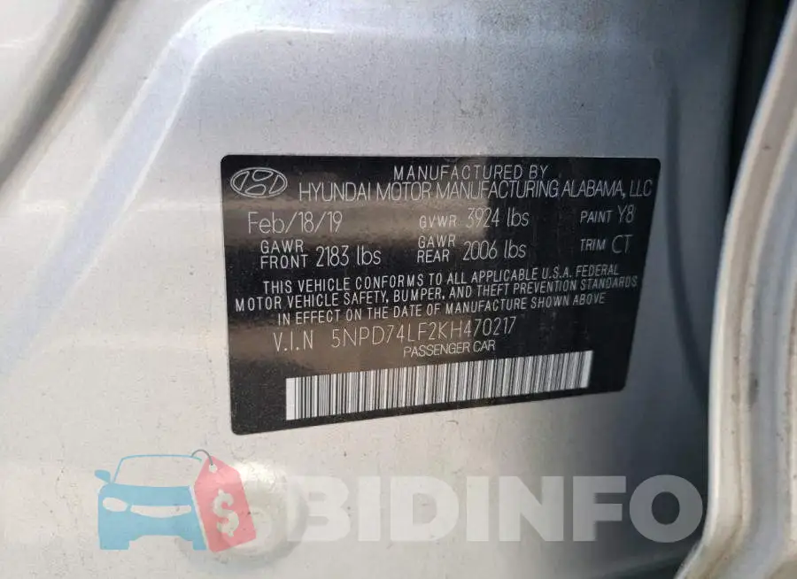 5NPD74LF2KH470217 Photo# 12