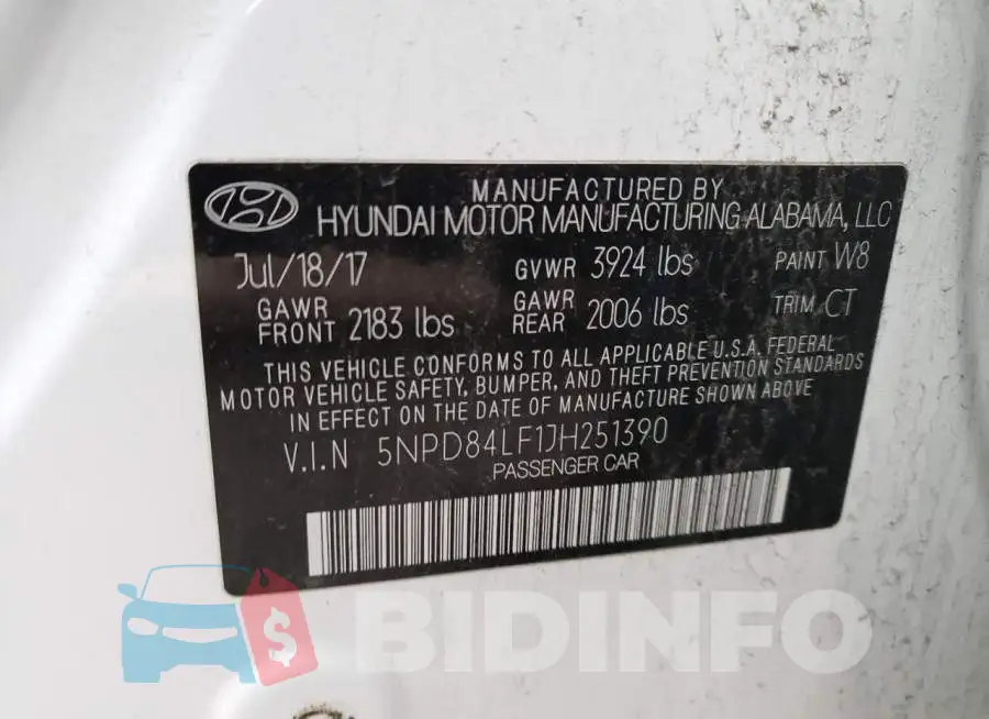 5NPD84LF1JH251390 Photo# 12