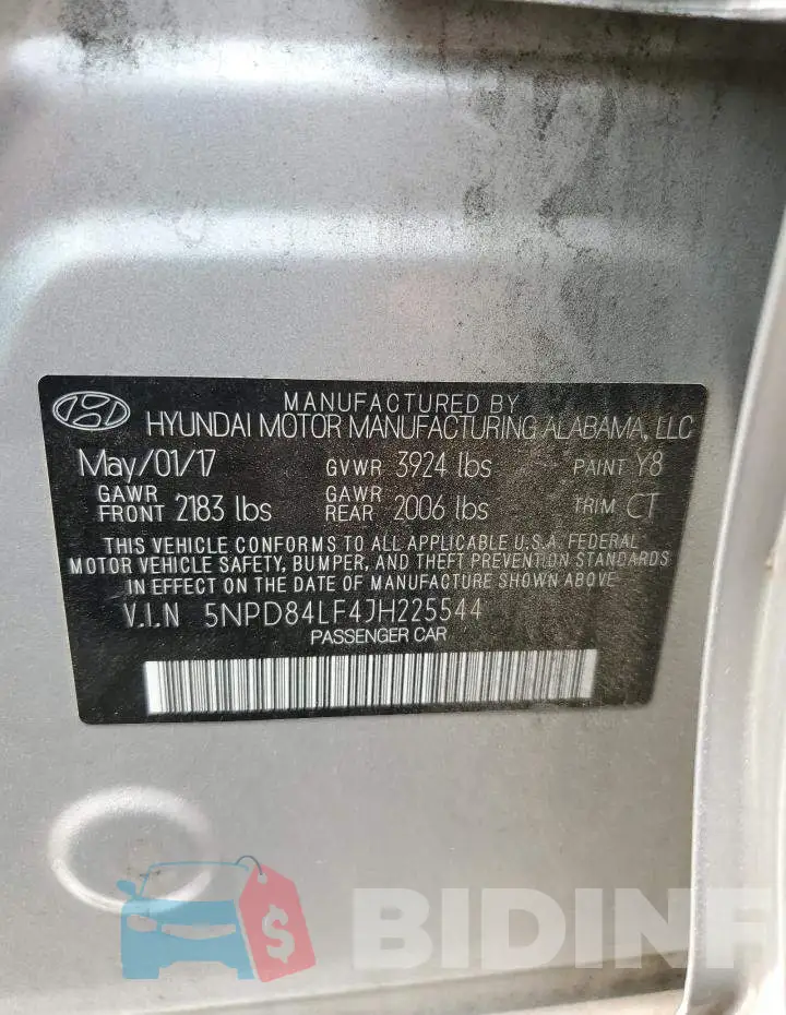 5NPD84LF4JH225544 Photo# 13