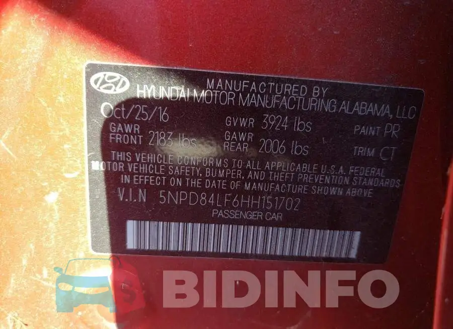 5NPD84LF6HH151702 Photo# 12