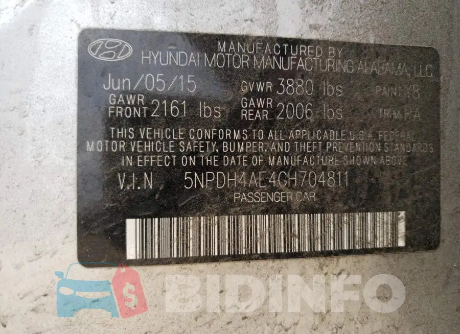 5NPDH4AE4GH704811 Photo# 12