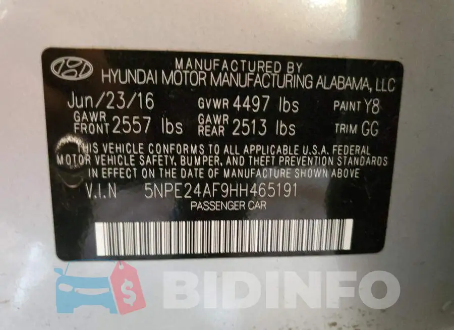 5NPE24AF9HH465191 Photo# 13