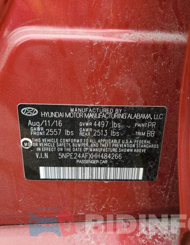 5NPE24AFXHH484266 Photo# 13