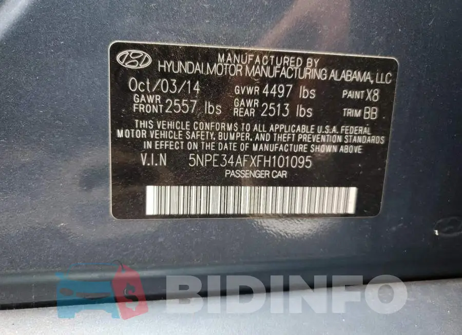5NPE34AFXFH101095 Photo# 12