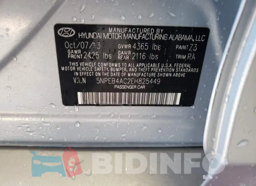 5NPEB4AC2EH825449 Photo# 12