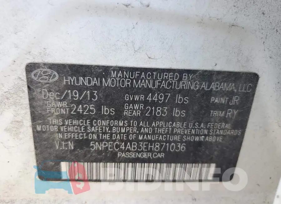 5NPEC4AB3EH871036 Photo# 12